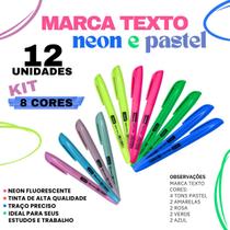 Caneta Marca Texto Neon Vighs Caixa com 12 Unidades