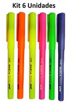 Caneta Marca Texto Oval 6 Unidades Tons Pastel Cores