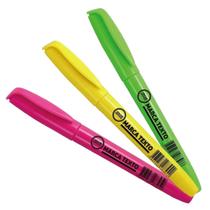 Caneta marca texto slim fluorescente kit 3 cores neon - leonora