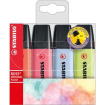 Caneta Marca Texto Stabilo BOSS 70/4-3 4 Cores Estojo Caneta Marca Texto Stabilo BOSS 70/4-3 4 Cores Estojo