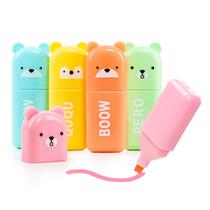 Caneta Marca Texto Tons Pastéis Kit 5 Und. De Ursinho Fofo