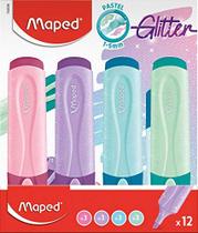 Caneta Marca Texto Tons Pastel Glitter 4 Cores Caneta Marca Texto Tons Pastel Glitter 4 Cores