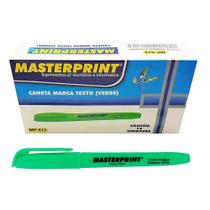 Caneta Marca Texto Verde com Ponta Chanfrada Pincel MP 612 / Caixa com 12 Unidades Masterprint MP612