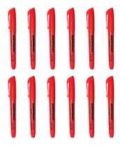 Caneta Marca Texto Vermelho Neon - Caixa c/ 12 Unid - Masterprint