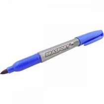 Caneta Marcacao Permanente Brasfort Ponta Fina Azul 7854 - Kit C/12