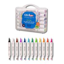 Caneta Marcador Artístico 12 Cores Flow Cis