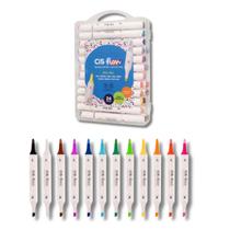 Caneta Marcador Artístico 24 Cores Flow Cis