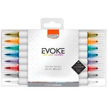 Caneta Marcador Artístico BRW Evoke Dual Brush 8 Cores Metalizadas