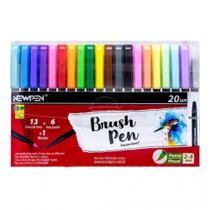 Caneta Marcador Brush Pen Kit 20 Unidades Aquarelável Newpen