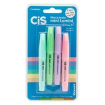 Caneta Marcador Cis Mini Lumini Com 4 Cores Pastel Caneta Marcador Cis Mini Lumini Com 4 Cores Pastel