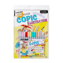 Caneta Marcador Copic Ciao Ponta Dupla 12 Cores com Livro Caneta Marcador Copic Ciao Ponta Dupla 12 Cores com Livro