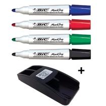 Caneta Marcador de Quadro Branco 4 Cores C/apagador Bic