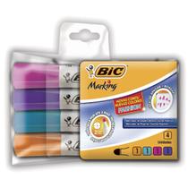 Caneta Marcador de Quadro Branco 4 Cores Fashion Marking BIC