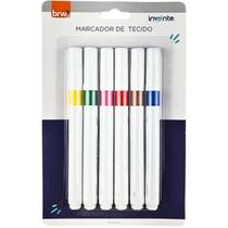 Caneta Marcador de Tecido Colorida Permanente 6 Cores - Brw
