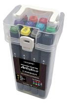 Caneta Marcador Dual Tip 12 Cores Leoarte - 12 Cores