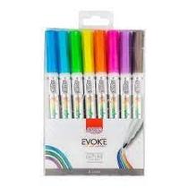 Caneta Marcador Evoke Outline 8 Cores