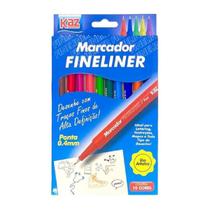 Caneta Marcador Fineliner Artístico Fino 0,4mm 10 Cores Kaz