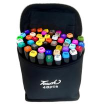 Caneta Marcador para Colorir Desenho Professional, Pontas Duplas - EURYNOM (48 Peças)