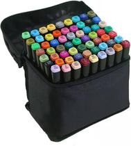 Caneta Marcador Para Colorir Desenho Profissional 24, 36, 48, 60, 80 Cores Conjunto De Canetinhas Pontas Duplas Codifica