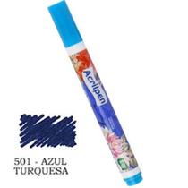 Caneta Marcador para Tecido Acrilpen 501 Azul Turquesa - Acrilex - Acrilex