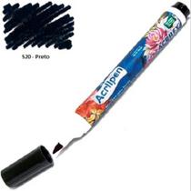 Caneta Marcador Para Tecido Acrilpen 520 Preto - Acrilex Caneta Marcador Para Tecido Acrilpen 520 Preto - Acrilex
