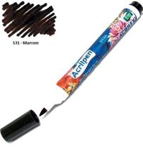 Caneta Marcador para Tecido Acrilpen 531 Marrom - Acrilex Caneta Marcador para Tecido Acrilpen 531 Marrom - Acrilex