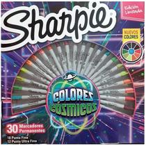 Caneta Marcador Permanente com 30 Sharpie Ponta Fina e ULTRA Fina Cosmic