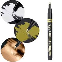 Caneta Marcador Permanente Efeito Metálico Acrílica Tipo Posca Para Cerâmica Metal Desenho Artístico Brush Paint Caneta Marcador Permanente Efeito Metálico Acrílica Tipo Posca Para Cerâmica Metal Desenho Artístico Brush Paint