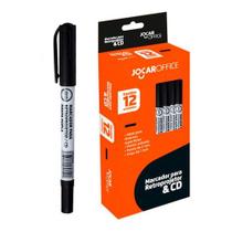 Caneta Marcador Permanente Retroprojetor Cd Dvd Preto - 12un