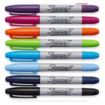 Caneta Marcador Permanente Sharpie Ponta Dupla com 8 Cores