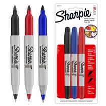 Caneta Marcador Permanente Sharpie Twin Pen Ponta Dupla C/ 3