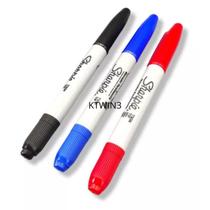 Caneta Marcador Permanente Sharpie Twin Ponta Dupla Kit C/3