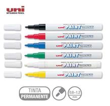 Caneta Marcador Permanente Uni Paint Marker Px21 Kit 6 Cores