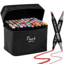 Caneta Marcador Ponta Dupla Colorir Com Estojo Organizador Caneta Marcador Ponta Dupla Colorir Com Estojo Organizador