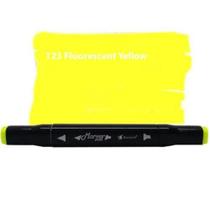 Caneta Marcador Ponta Dupla Marker Dual Bismark 123 Fluoresccent Yellow