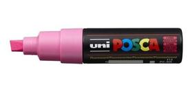 Caneta Marcador Uniball Posca Rosa Fluor Pc-8k Chanfrada 8mm