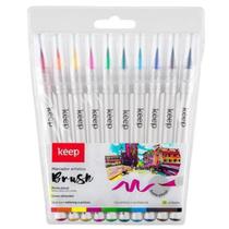 Caneta Marcadora Lettering Pincel Brush Pen Marcador Desenho 10 Cores