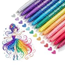 Caneta Marcadora Mr. Pen Glitter Kit com 12 Unidades Ponta Média Caneta Marcadora Mr. Pen Glitter Kit com 12 Unidades Ponta Média