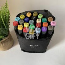 Caneta Marcadora Ponta Dupla TOUCH Estojo com 24/ 36/ 48/ 60/ 80/ 120 Cores - Weibo / WX Gift