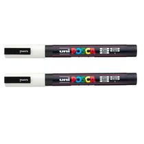 Caneta Marcadora Posca PC-3M Branca 2 Unidades - Uni Caneta Marcadora Posca PC-3M Branca 2 Unidades - Uni