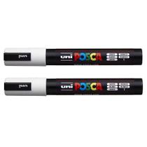 Caneta Marcadora Posca Pc-5m Branca 2 Unidades - Uni Caneta Marcadora Posca Pc-5m Branca 2 Unidades - Uni