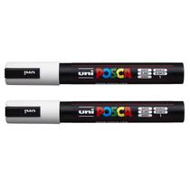 Caneta Marcadora Posca PC-5M Branca 2 Unidades - Uni Caneta Marcadora Posca PC-5M Branca 2 Unidades - Uni
