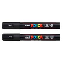 Caneta Marcadora Posca PC-5M Preta 2 Unidades - Uni