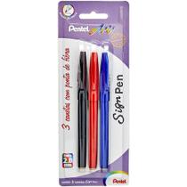 Caneta Marcardor Sign Pen C/ 3 Cores Pentel Sm/s520-abc 1 Ed 1 ed Caneta Marcardor Sign Pen C/ 3 Cores Pentel Sm/s520-abc 1 Ed 1 ed