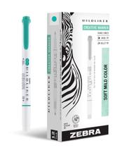 Caneta Marker Zebra Mildliner de ponta dupla, verde macio, pacote com 12 Caneta Marker Zebra Mildliner de ponta dupla, verde macio, pacote com 12