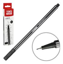 Caneta Microline 0.4mm Preta Ponta Fina C/ 10 Un