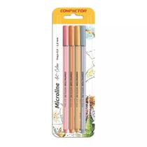 Caneta Microline Pastel Compactor- 4 unidades