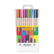 Caneta Microline Ponta Porosa Com 10 Unid Compactor