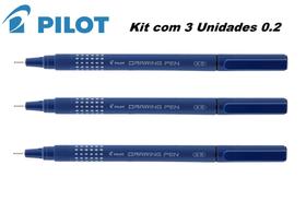 Caneta Nankin Pilot Drawing Pen 02 Kit Com 3 Unidades