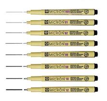 Caneta Nanquim Pigma Micron Sakura Preta Kit com 8 Traços Caneta Nanquim Pigma Micron Sakura Preta Kit com 8 Traços